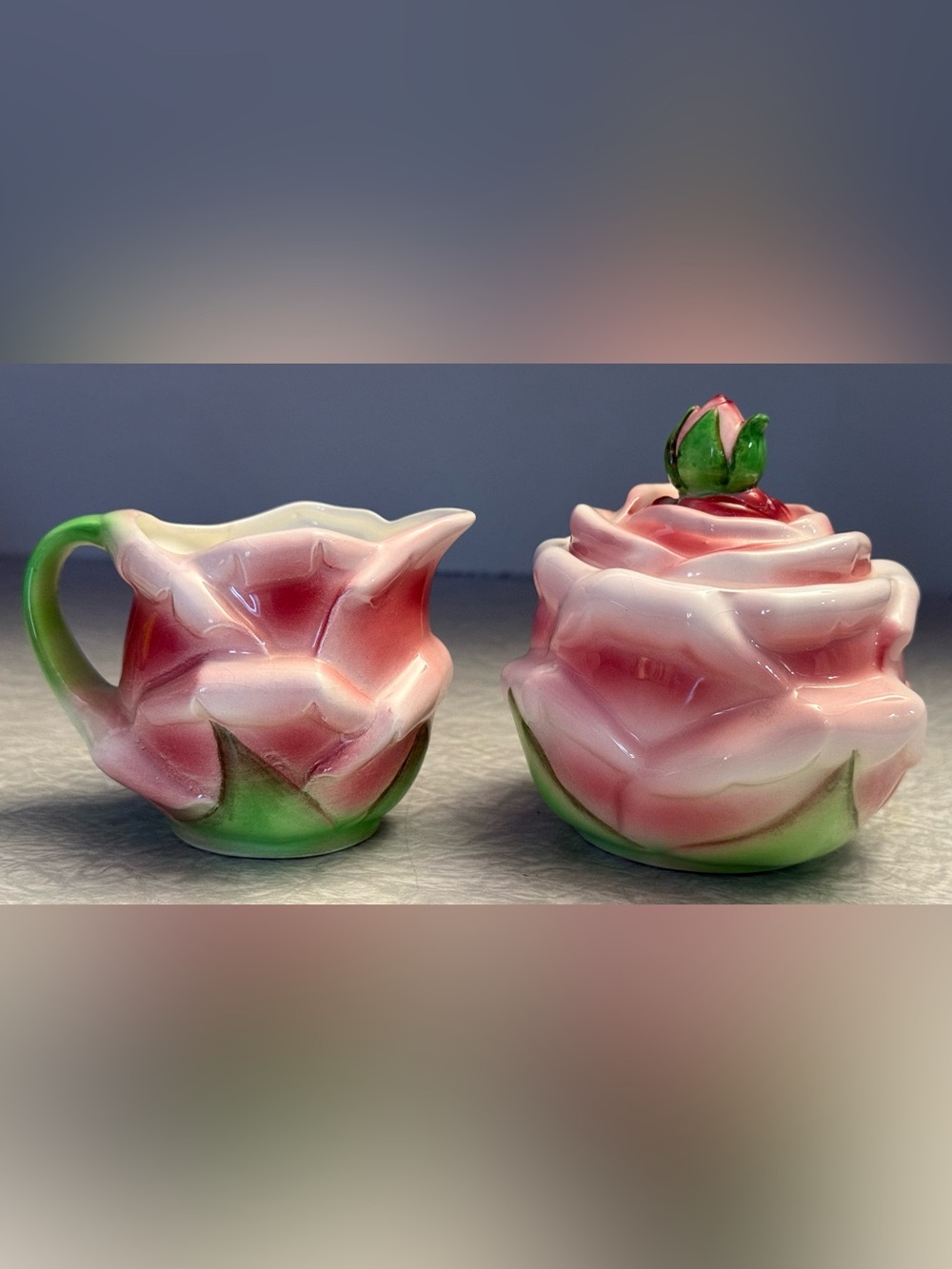 Vintage PY Countess Rose Sugar and Creamer Set
